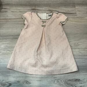 Janie and Jack Precious Pony Polka Dot Ponte Dress Size 6-12 Months Cotton Blend